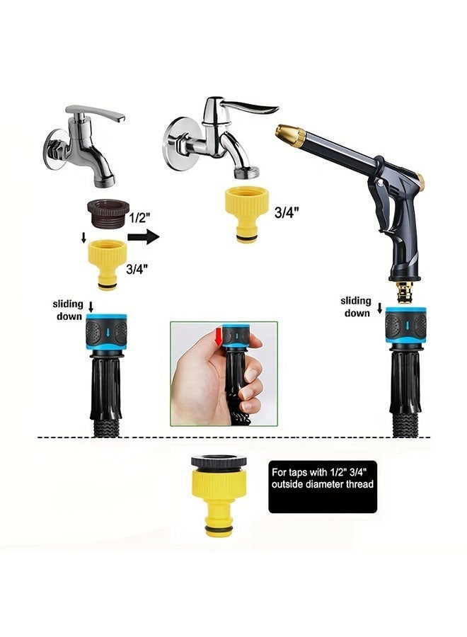 WINEENEE "Expandable Garden Hose 100FT, Heavy Duty Heat-Resistant with 10 Spray Nozzles, Leak-Proof for Irrigation Cleaning, Watering Saudi Arabia (KSA)" - Image 4